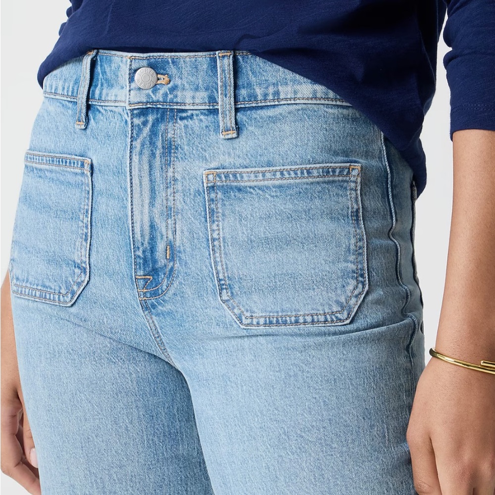 J Crew Factory Petite slim wide-leg patch-pocket jean in all-day stretch 26P